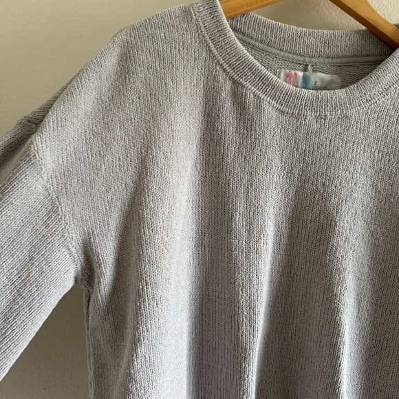 Free People Beach Gray Cropped Oversized Crewneck Sweater size Small - Picture 7 of 7